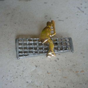 VINTAGE SIGNED ULTRA TENNIS PLAYER RARE BROOCH